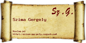 Szima Gergely névjegykártya
